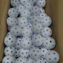 Coopay 80 Pack Baseball Practice Balls Plastic Training Balls Lightweight Hollow Softballs with a Drawstring Bag for Hitting, Baseball Training Indoor Outdoor Use (White)