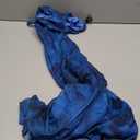 LIGHT DOT Women's Summer Printed Maxi Dress Spaghetti Strap Bodycon Cami Side Slit Mesh Layered (Blue)