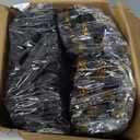 50 Pack Pre Rolled Gold Plastic Silverware Set,Wrapped Plastic Cutlery Set with Napkin Include 50 Forks,50 Spoons,50 Knives and 50 Black Napkins for Party, Wedding,Christmas