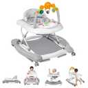 Baby Walker, 5 in 1 Baby Walkers for Boys Girls 6-12 Months, Foldable Walkers for Babies with Bouncer & Feeding Tray, Music, Adjustable Heights, Activity Walker for Infant
