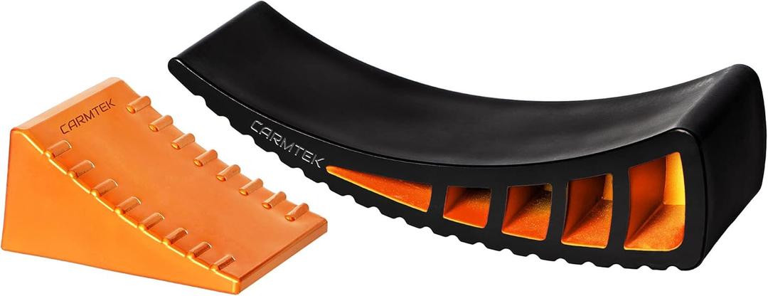 CARMTEK Camper Leveler Kit - Curved RV Levelers with Camper Wheel Chocks for Travel Trailers | Faster Camping Leveling Than RV Leveling Blocks (1 Pack)