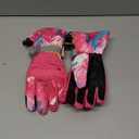 TRIWONDER Kids Winter Snow Ski Gloves Waterproof Touch Screen Cold Weather Gloves Boys Girls Snowboarding Skiing Sport Mittens (Rose Red, XS (7-9 Years Old))