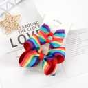 3PCS Hair Bows for Girls Hand-made Colorful Grosgrain Ribbon Hair Bows Alligator Clips Hair Accessories Barrettes for Little Teen Toddler Girls Kids (Red Rainbow Stripe)