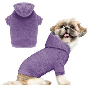 Sweaters for Small Dogs Dog Hoodie Pet Clothes Warm Soft Cozy Coats Hooded Sweatshirt Fleece Small Pet Hoodies Sweater(Purple-S)