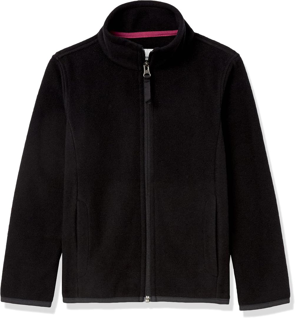 Amazon Essentials Girls and Toddlers' Polar Fleece Full-Zip Mock Jacket, Insulated, XL