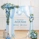 TINGE TIME Wedding Arch Flowers Kit - Deluxe 5pcs Artificial Floral Swag with 3 Sheer Drapes, Realistic Silk Flower Arrangements for Wedding Ceremony Arbor Backdrop Reception Party Home Decor