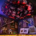 RoundFunny 3.3 ft Halloween Cotton Cloud for Ceiling Artificial Cloud Prop Decoration Hanging Decor with LED String Light for Holiday Party Room Stage Magic Horror School Classroom Supplies