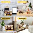 3 x Merry Christmas Picture Frame, Winter Holiday Decorations Holiday Gifts,Gingerbread Men Theme Photo Frame Signs, Wooden Tabletop Photo Frame With Stand, Christmas Frame Gifts for Family Friends-C06