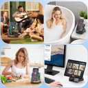 Wireless Induction Speaker 5-in-1 Bluetooth Speaker with Phone Stand,Stereo Sound, 3500mAh Rechargeable, 8 RGB Ambient Light, 360 Adjustable Holder for iPhone/Android/iPad,Gifts for Men Women (Black)