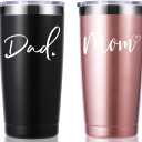 momocici Dad Mom 20 OZ Couple Tumbler.New Parents Gifts for Couples.Pregnancy Announcement Anniversary Parents to be Gift.Gifts for New Dad New Mom Mother's Day Father's Day.(Rose Gold&Black)