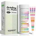 TESPERT Drinking Water Test Strips 125ct 16 in 1 30s Quick Screening for Hardness, pH, Iron, Nitrite, Copper, Chlorine, Nitrite, Carbonate, Lead, Alkalinity...Well, Tap, Home, City Water Testing