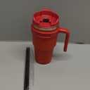 ALOUFEA 20 oz Insulated Coffee Mug Tumbler with Handle, Stainless Steel Travel Mug Tumbler with Lid and Straw,Double Wall Vacuum Leak Proof Ice Coffee Thermal Cup, Red