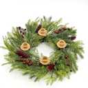 Seasons Christmas Advent Wreath, 18 inch Candle Holder Wreath, Traditional Decorations for Table Indoor Home & Church (Green)