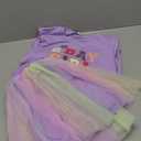 Toddler Baby Girl Birthday Outfit Letter Embroidery Long/Short Sleeve Sweatshirt Tutu Dress Skirts Birthday Gift (9-10 Years, Purple)
