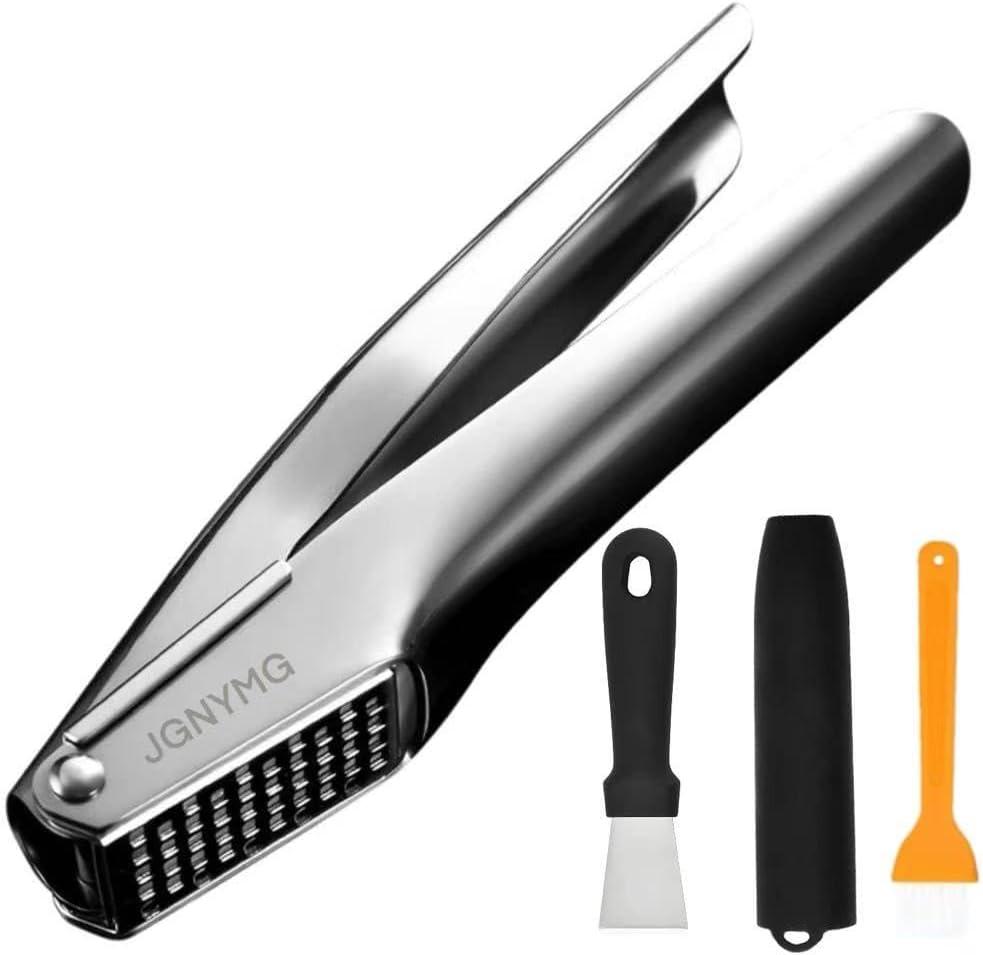 Garlic Press Stainless SteelPremium Garlic Mincer ToolHeavy Duty Professional garlic grinder No Need to Peel Garlic Ginger CrusherEasy Clean, Dishwasher Safe & Rust-proof
