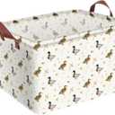 Cute Mallard Duck Storage Basket Waterproof Canvas Toy Storage Bin Mallard Duck Room Decor Collapsible Outdoor Basket with Leather Handles Duck Decor Blanket Baskets For Closets,Bedrooms,Gifts Baskets