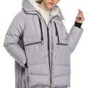 Women's Winter Thickened Down Jackets Long Down Coats Warm Parka with Hood (Medium, Black)