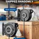 DEWENWILS 30FT Retractable Extension Cord Reel, 16/3C SJTW Heavy Duty Power Cord, Lighted Triple Outlets, 10A Circuit Breaker, Lightweight 180 Swivel Bracket, Ceiling/Wall Mount, ETL Listed, Black
