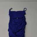HOCILLE Women's Sexy Halter Bodycon Backless Ruched Spaghetti Strap Mini Club Party Dresses S/M