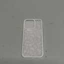 NITITOP Compatible with iPhone 15 Pro Case Cute Clear White Durable Flower Floral Leave for Girls Women Soft TPU Transparent Colourful Frame Full Camera Lens Shockproof Protective Cover - White