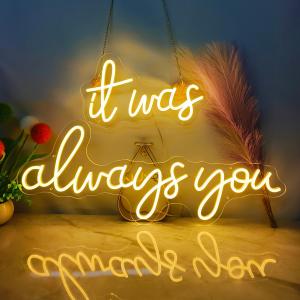 Large It Was Always You Neon Sign Big with Remote Dimmer, 39" Warm White Led Sign It Was Always You for Wedding Backdrop, Neon Signs for Wall Decor It was Always You