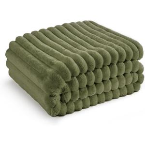 Bedsure GentleSoft Christmas Throw Blanket for Couch - Cozy Soft Blankets for Women, Cute Small Fleece Christmas Throws Gifts for Teens Girls Room Home Decor, Moss, 50x60 Inches