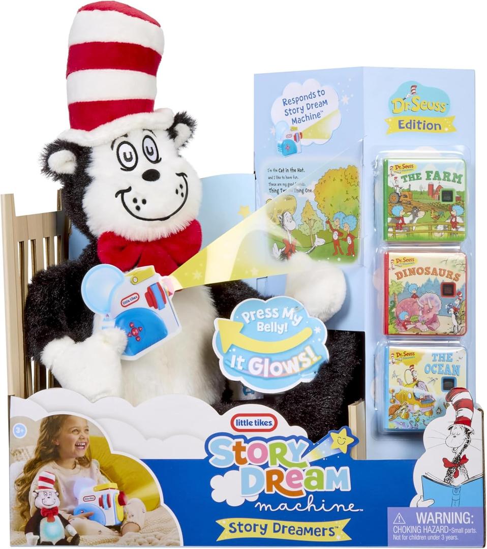 Little Tikes Story Dreamers Cat in The Hat Plush, Storytime, Books, Audio Play Character, Gift and Toy for Toddlers and Kids Girls Boys Ages 2-5 Years