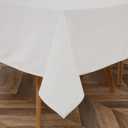 Majestic Giftware PU Faux Leather Rectangle Tablecloths | (TCE16-54108) Off White Waterproof & Spill Proof Dining Table Cover | Decorative Washable Tablecloth for Home, Kitchen, Party (54X108)