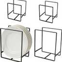 SIBAO 4 Pack Metal Plate Holder Organizer,4.7" and 6.3" Upright Dish Drying Racks for Cutting Board,Plates,Pots,and Pans