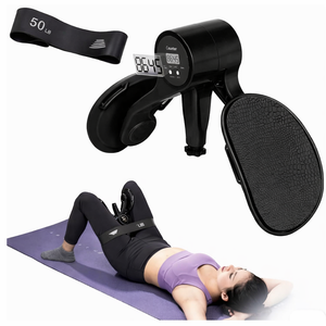 Thigh Trainer 2026 Upgraded, 12-80LB Thigh Trainer Thigh Exerciser, LED Pelvic Floor Exercise Devices, 360 Inner Thigh Exerciser, Thigh Hip Trainer Kegel Excerciser with 50LB Resistance Band