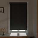 MYshade Cordless Blackout Roller Shades for Windows with Valance, Thermal Insulated UV Blocking Fabric, Cordless Window Blinds for Bedroom & Living Room, Easy Install, 35.5" W x 72" H, Black