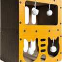 Cardboard Cat House, 2-Tier Large Cardboard Cat Scratcher House with Toys for Indoor Small Cats