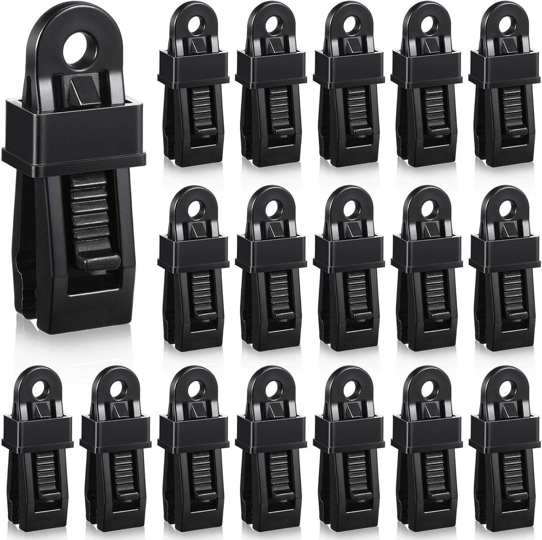Outus 20 Pcs Tarp Clip Crocodile Mouth Multipurpose Secures Clamp with Strong Lock Clamp Trap Clip Camping Clips Tighten Tent Snap Grip for Outdoor Tent Awning Banner(Black) Outus 20 Pcs Tarp Clip Crocodile Mouth Multipurpose Secures Clamp with Strong Lock Clamp Trap Clip Camping Clips Tighten Tent Snap Grip for Outdoor Tent Awning Banner(Black)