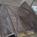 Premium Home 6-Panel Room Divider  Rustic Brown Barn Door, K Pattern Folding Privacy Screen, Partition Wall