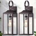 19" Large Outdoor Wall Lantern 2 Pack, Bronze Exterior Lighting Fixtures Porch Light, Outdoor Light Fixtures Waterproof Wall Sconce Lamps Outside Lights for House Patio Garage Porch (Bronze(No Sensor))
