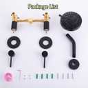 Matte Black 2 Handle Shower faucet Set, 8 Mode Shower Head Bathroom Shower Faucet Trim Kit with Rough-in Valve, Wall Mount