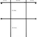 Industrial Pipe Clothing Rack Wall Mount, Black Pipe Clothes Rack with 6 Hanging Rods, Heavy Duty Pipe Clothing Rack for Laundry Room, Closet Systems for Walk in Closets