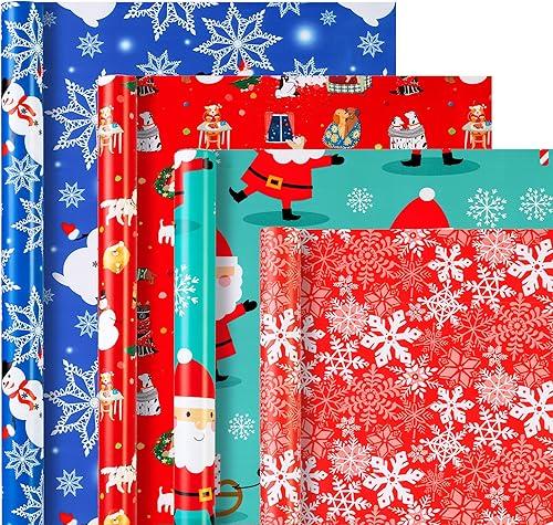 Funny Snowmen & Santa Claus Wrapping Paper  - Christmas Elements Collection 