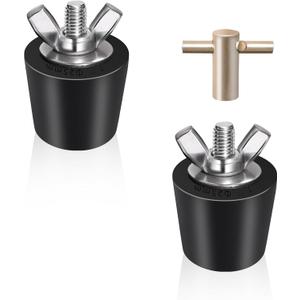 2 Pack 1 inch Rubber Pool Winter Plugs with T-Handle  1" Pool Winterizing Plugs with Stainless Steel Screws Bolts Pool Return Jet Plug for Inground & Above Ground Pools