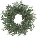 Olive Wreath 26 Inch Wreaths for Front Door with Purely Handmade Realistic Dense Olive Leaf Olive Berry, Elegant Home Decor Wreath Ideal for Front Door, Hallways, Any Area You Want to Brighten