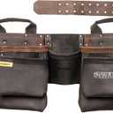 DEWALT Leather Tool Belt, Durable, 11 Pocket Professional Belt 