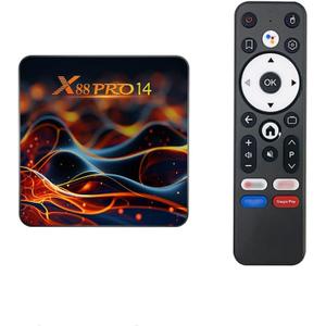 Pro 14 Android 14.0 ATV Box Quad-Core WiFi6 2.4G/5.8Ghz BT5.0 4K AV1 Ultra HD Voice Control Smart Home Player