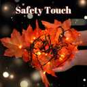 Halloween Lights with Timer for Thanksgiving Decorations: Battery Pumpkin Maple Leaf String Fairy Lights with Romote - 13ft 40 Led Orange Lights for Halloween Autumn Fall Harvest Outdoor Garland Decor