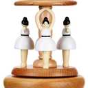 Bucherry Wooden Ballerina Music Box Wood Grain Dancing Ballerina Music Box Beech Wind up Musical Figurine for Valentine's Day Christmas Birthdays Anniversaries Gift Holiday Party Decor