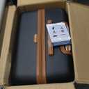 Coolife Luggage 4 Piece Set Suitcase Spinner Hardshell Lightweight TSA Lock (family set-apricot black)