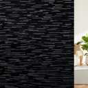 Haton Blackout Window Film, Black Out Window Cover, Sun Light Blocking Frosted Privacy for Glass Door, Heat Control Room Darkening Tint for Home Day Sleep, Non-Adhesive, Black 17.5" x 78.7"