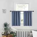 PONY DANCE Short Length Curtains for Kitchen, Small Drapes Tiers for Bathroom, Room Darkening Curtains for Bedroom, Wide 29 x Long 24 inches per Panel, Blue Haze, Set of 2