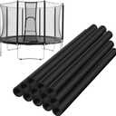 12PCS Trampoline Pole Foam Sleeves 35.5 "and 25 Ties, Waterproof Trampoline Pole Covers Replace Outdoor Accessories (Black)