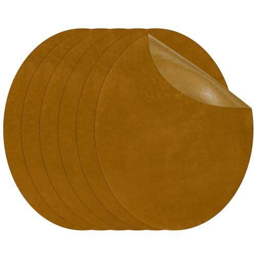PATIKIL Iron-on Patches 4.3" by 5.5", 6 Pack Oval Elbow Patches Knee Repair Patch Suede Fabric Appliques for Shirt Jeans Jacket Clothes Repair Decorating Kit, Camel