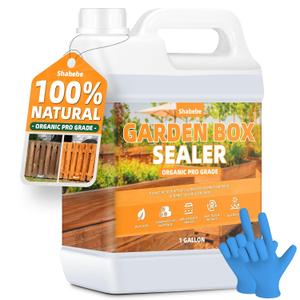 Garden Box Sealer 1 Gallon, Non-Toxic & Plant-Safe Waterproofing Wood Sealer for Raised Garden Beds, Planters & Pet Shelters, Long-Lasting Protection Against Water, Sun & Weather Damage